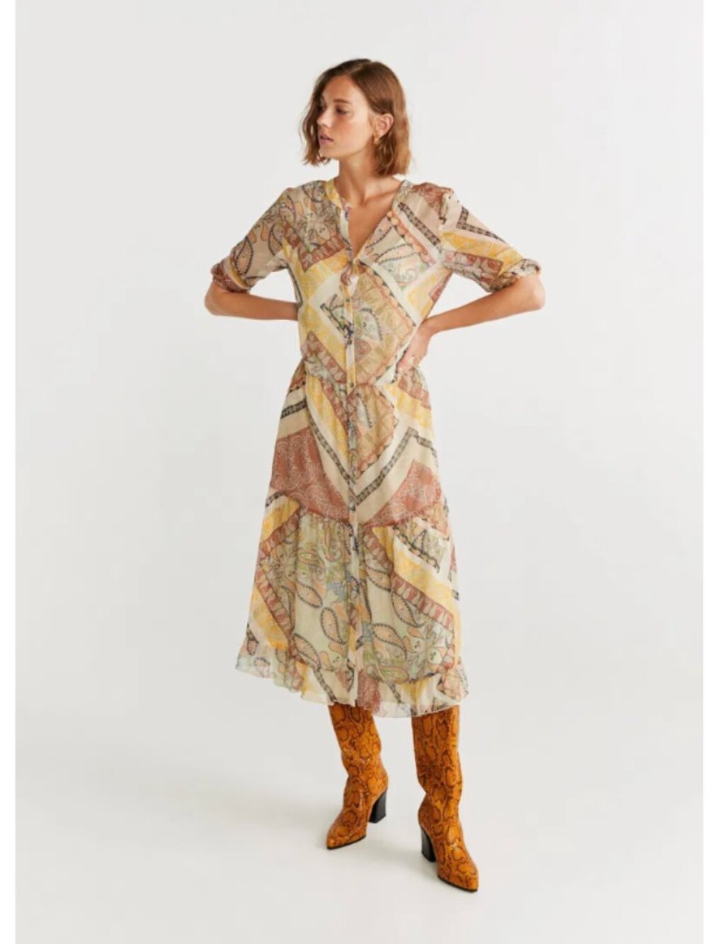 Mango Paisley Print Dress